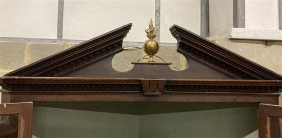 A George III mahogany standing corner cabinet, width 104cm, depth 48cm, height 224cm